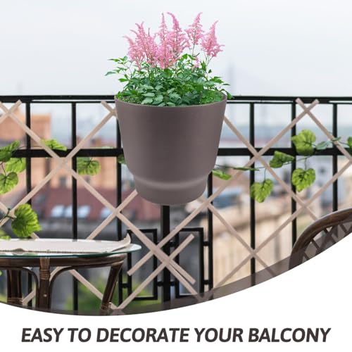 Pot de fleurs gris anthracite pour rambarde et balcon résistant - 5