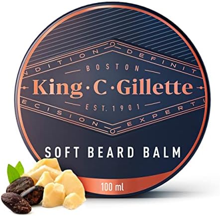 King C. Gillette Soft Beard Balm, Deep Conditioning with Cocoa Butter, Argan Oil and Shea Butter