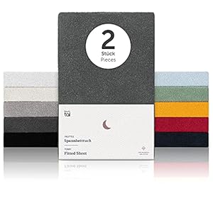 Blumtal 2er Set Frottee Spannbettlaken 140x200cm – Kuschelig weiches Spannbetttuch, Oeko-Tex 100 Zertifiziert, Anthrazit