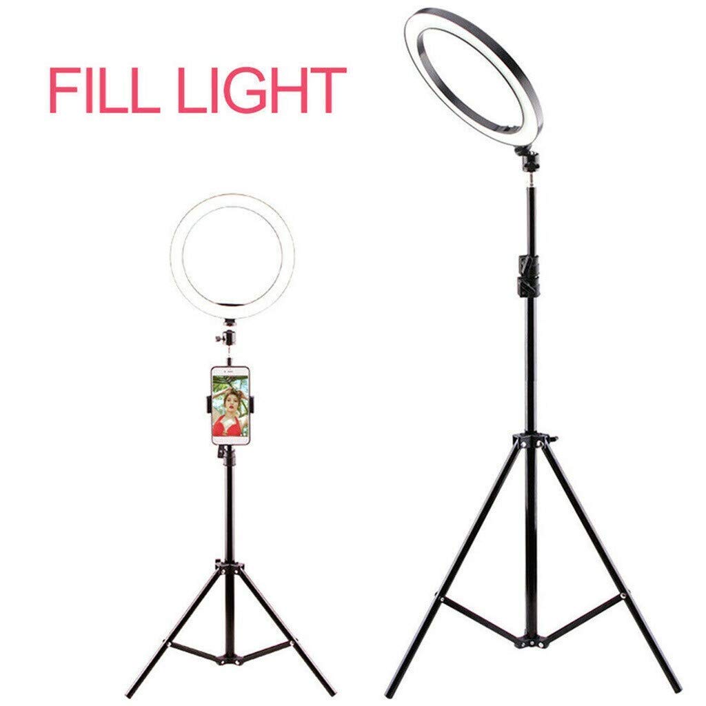 Luce ad anello per selfie da 6" con supporto per treppiede e supporto per telefono per streaming live/trucco, luce ad anello di bellezza per fotocamera a led dimmerabile, tre colori regolabi