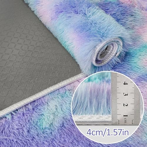 Tapete suave y esponjoso para sala 2x6 pies morado miniatura 5