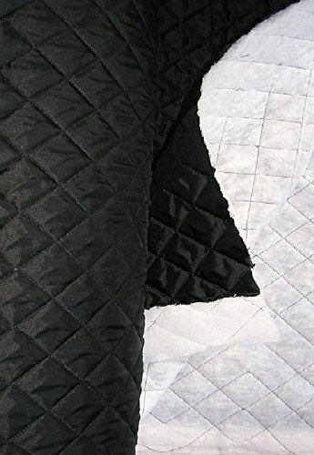 Tissus DOUBLURE MATELASSEE molletonne de vetement au metre largeur 160 cm losanges 5 cm (NOIR)