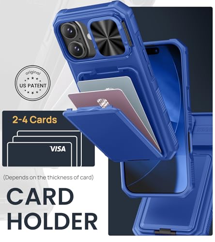 Image of SSLOTSCASE for iPhone 17 Wallet Case with Card Holder & Stand, Royal Blue
