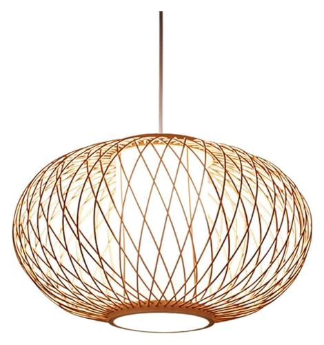 Lustre cage en bambou et rotin pour suspension moderne de style boho