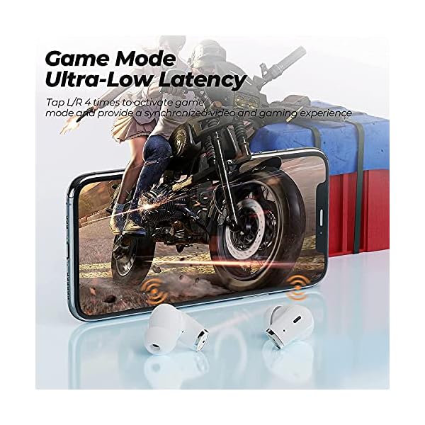 Wireless Earbuds, E90 Earbuds with Extra Deep Bass and Stereo Sound, IPX8 Waterproof Stereo Wireless Earphones with Built-in Microphone and Touch Control IPX8 Waterproof