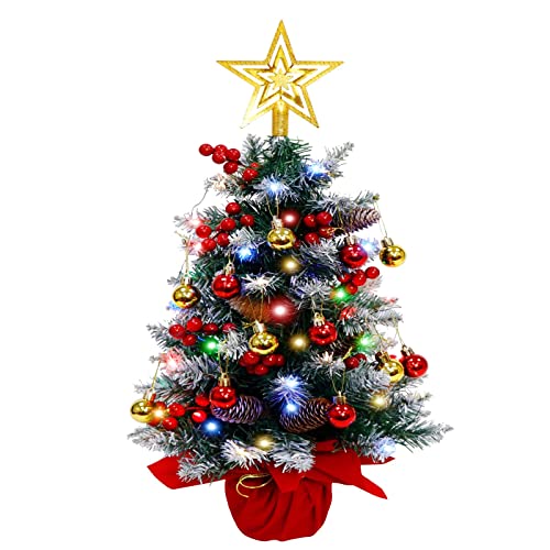 Fayavoo S-SDS-MNK-1-US Mini Christmas Tree, 24 Inches Artificial Tabletop Christmas Tree 40 Led Lights thumb #7
