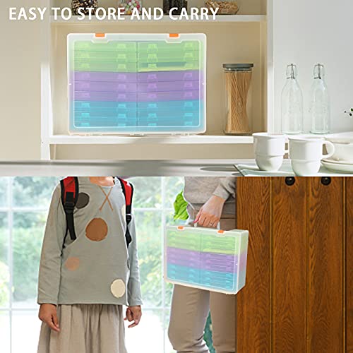 Photo Storage Box 4X6, 18 Inner Extra Large Photo Case Large Photo Organizer Acid-Free Photo Box Storage Photo Keeper Photo Storage Case, Plastic Craft Storage Box For Photo Stickers Stamps Seeds,18 Boxes #TOP6