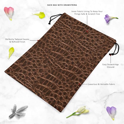 Image of ArtzFolio Crocodile Hide D2 | Reusable Sack Bag | Bag for Gym, Storage, Vegetable & Travel