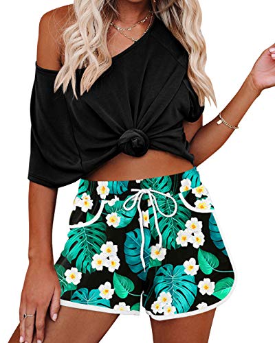 Image of For G and PL Women Summer Floral Beach Boardshorts with Pockets Swim Trunks