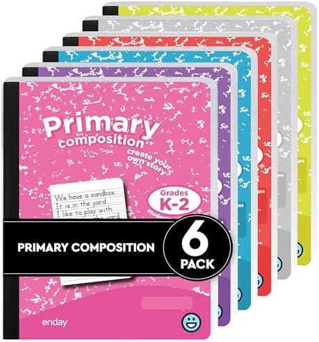 Amazon.com : Enday Primary Composition Notebook K-2, Primary Ruled ...
