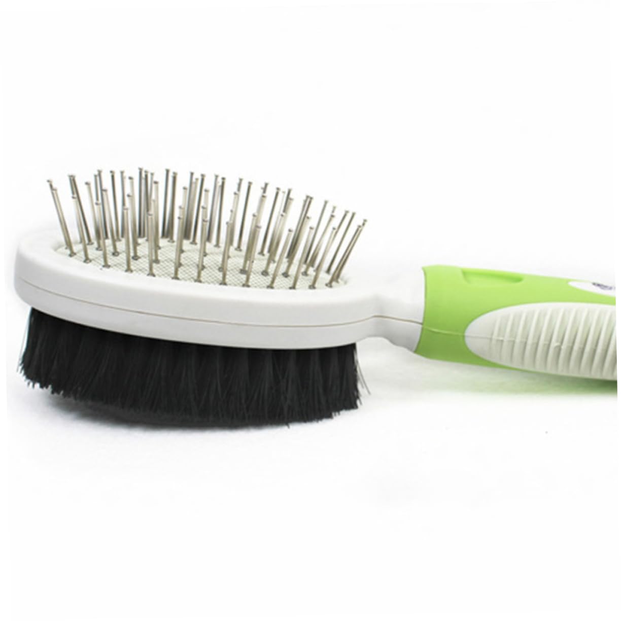 VANZACK Cat and Dog Hair Cleaning Pet Grooming Tool Double Sided Comb Soft Bristle Brush for Easy Removal Random Color