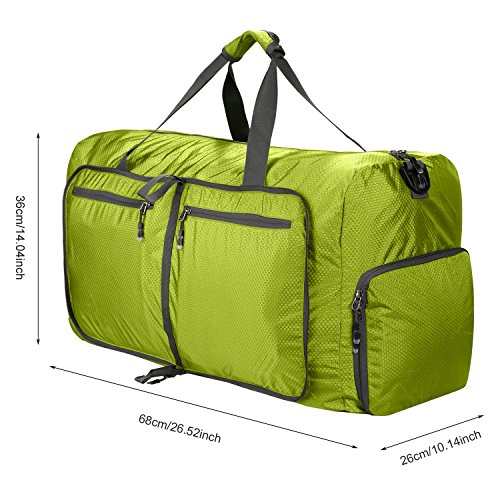 Foldable Duffle Bag,Super Lightweight Waterproof Travel Large Duffel Bag,Duffle Bag for Camping(Light Green)