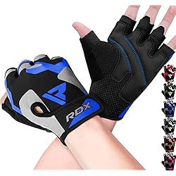 Guantes De Fitness Hombre RDX Guantes Gimnasio Levantamiento de Pesas, Antideslizante Acolchado Agarre Protección, Respirable Fitness Gym Gloves para Powerlifting Musculación Culturismo Workout Entrenamiento, Hombre Mujere