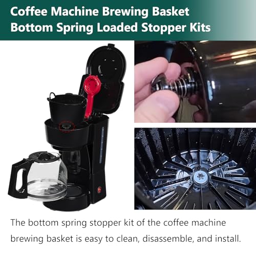 Image of Coffee Machine Brewing Basket Bottom Spring Loaded Stopper Kits for Coffee Makers Brew Basket, Replacement for Mr. Coffee Hamilton Coffee Machine Accessory 990117900 990237500(2 PC)