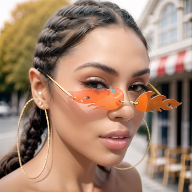 Flame Sunglasses Fire Flame Glasses Funky Cool Festival Glasses For Women Men4