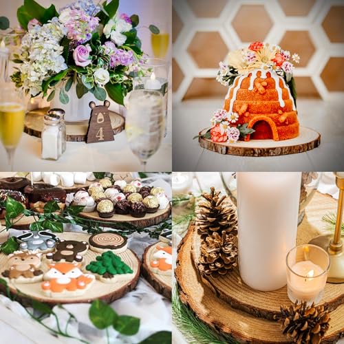 Set of 10 Medium Wood Slices (8-10”) – Rustic Natural Wood Rounds for Wedding Decor, Centerpieces, and Rustic Party Decorations
