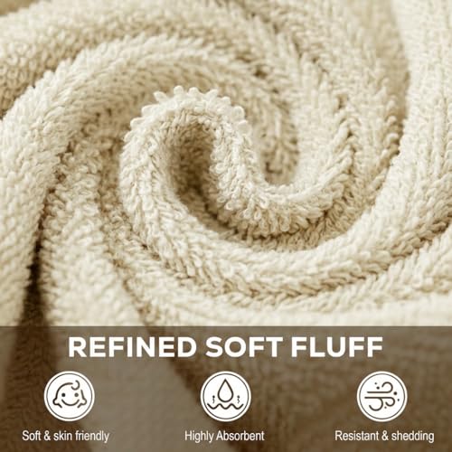 Image of Utopia Towels 24 Pack Cotton Washcloths Set - 100% Ring Spun Cotton, Premium Quality Flannel Face Cloths, Highly Absorbent and Soft Feel Fingertip Towels (Ivory)