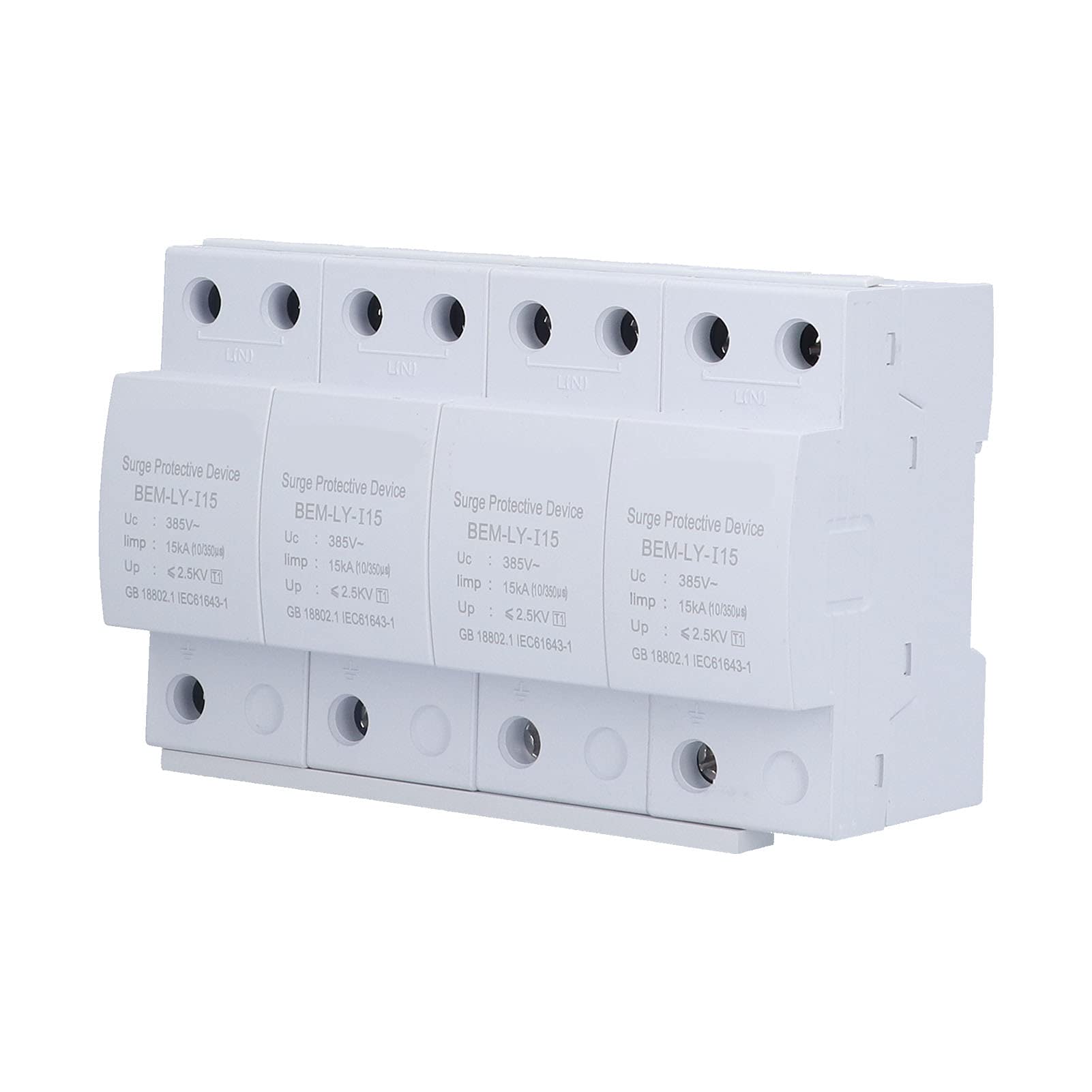 Generic Dispositif de Protection Contre Les Surtensions 15KA, Parafoudre Haute Performance pour Usage Résidentiel, 220V/385V, Matériau en Nylon Ignifuge