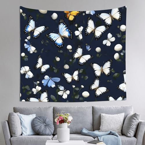 Tapisserie murale fleurs blanches EdWal tissu déco chambre 152x130