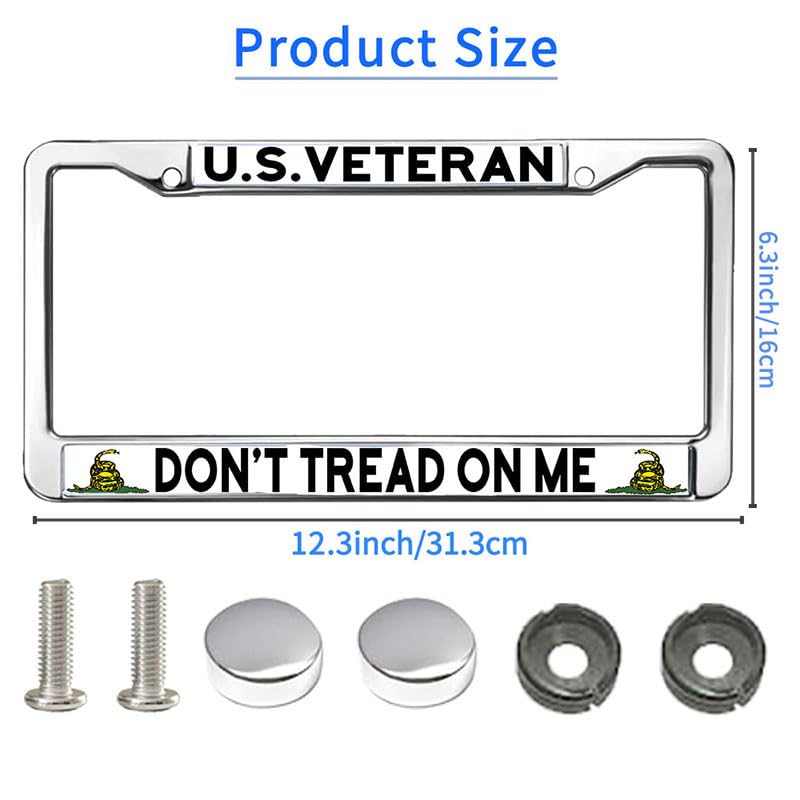 Image of US Army Vet License Plate Frame for Independence Day US Army Veteran Rust-Proof License Plate Frame