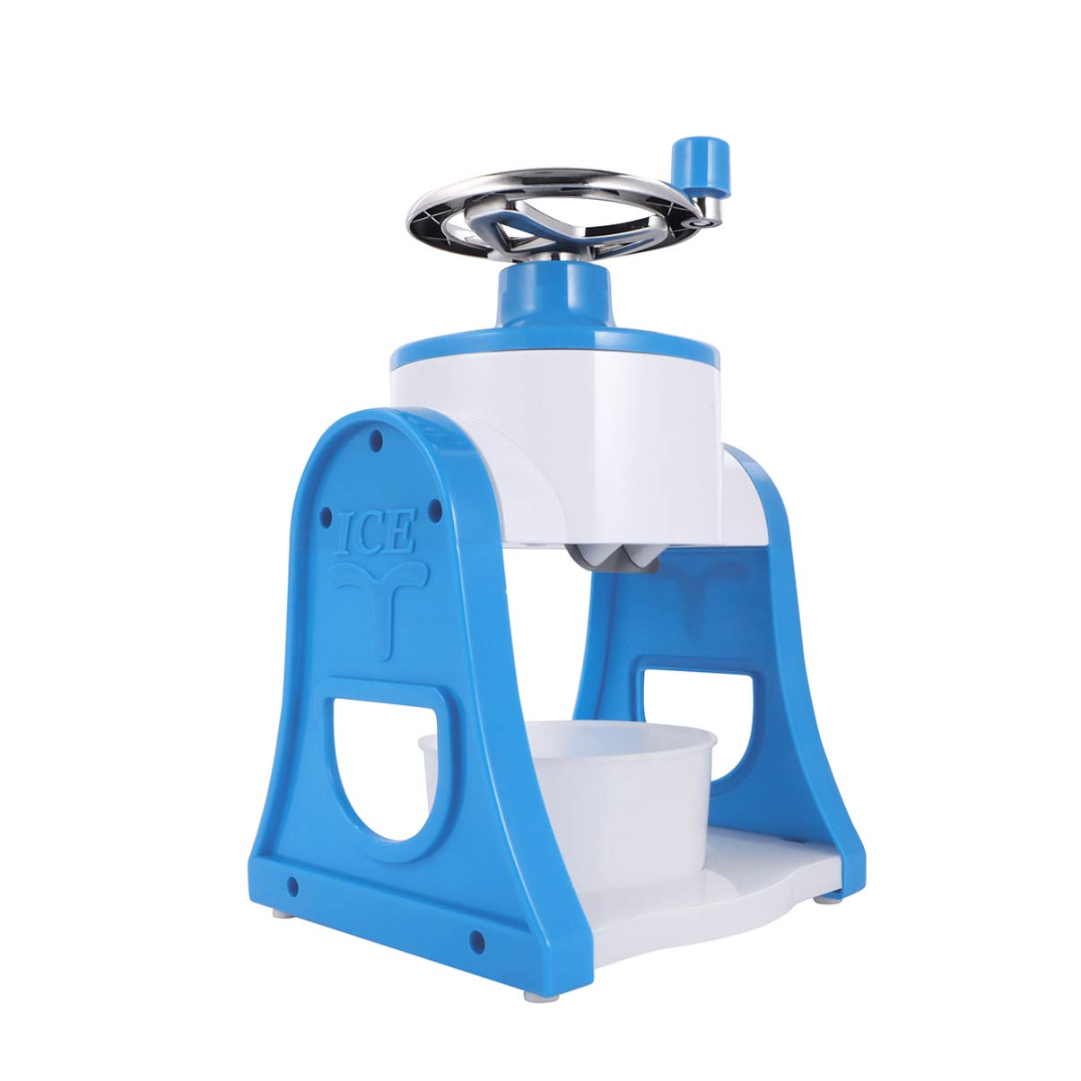 Rompehielos Manual con manivela Trituradora de Hielo portátil Premium y máquina de Hielo raspado Cuchillas de Acero Inoxidable for trituración rápida Azul / 48/1239