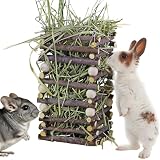 Heno Henil - Alimentador Madera Natural 10 x 19 cm,De Heno con Dispensador para Chinchillas,para Hogar Interior Exterior Jaula Enriquecimiento Hámster Ratón Chinchilla