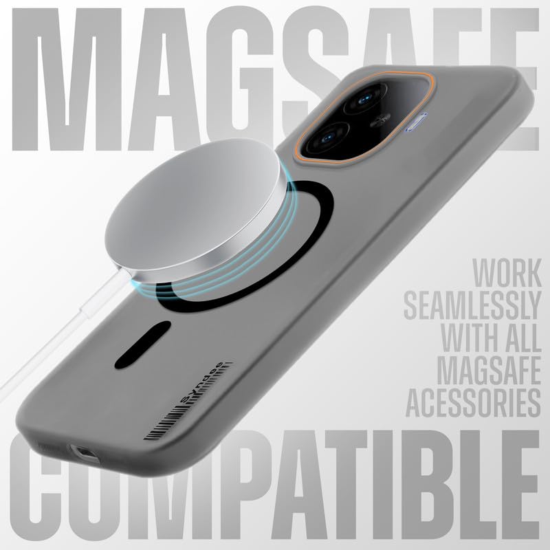 Image of Mr. Case Back Cover for iQOO Neo 10R 5G Sleek Frosted Translucent Back Only Compatible with Wireless Magnetic Accessories | Anti-Scratch Shockproof Phone Cover - Black