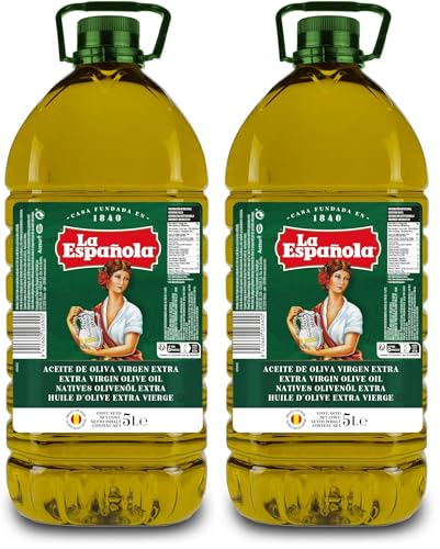 LA ESPAÑOLA Aceite de Oliva Virgen Extra Selección Mediterránea, Garrafa 5L, AOVE de Sabor Equilibrado Ideal para Cocinar y en Crudo (Paquete de 2)
