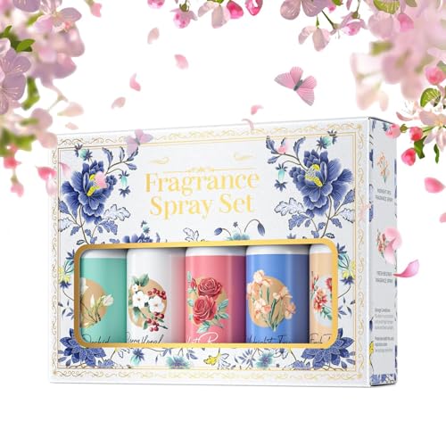 Juego de perfume para mujer, colección de fragrance en aerosol, botellas de viaje de 5,75 x 1,18 x 4,17 pulgadas con elegante variety, paquete cosmético ligero, kit de perfume portátil para uso diario
