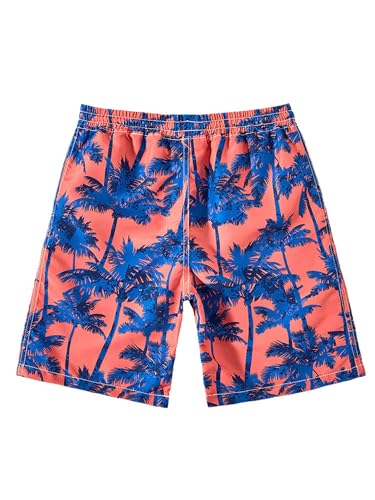 Moily Kids Boys Swim Trunks Printed Drawstring Waistband Beach Hawaii Shorts Surfing Boardshorts2