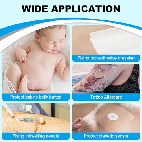 Image of Tattoo Aftercare Bandage Autdor 2 Rolls 6 inchx 2 Yard Second Skin Tattoo Cover Up Patch Waterproof Tattoo Bandages Breathable Tattoo Cover Up Tape Transparent Tattoo Wrap for Tattoo Cover Protection Film