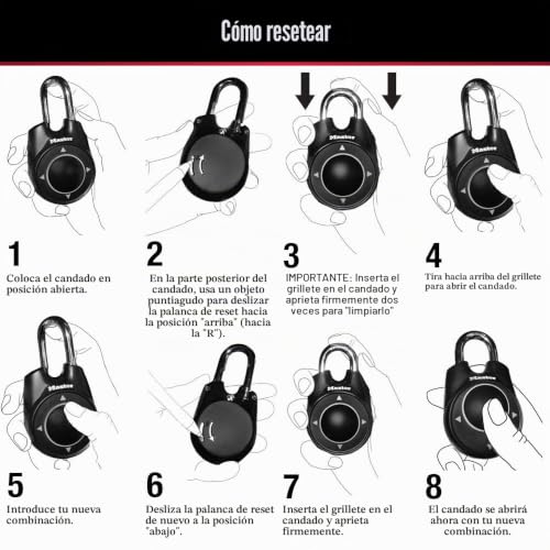 Candado direccional Master Lock 1500iD azul que soluciona el olvido de claves numéricas 6