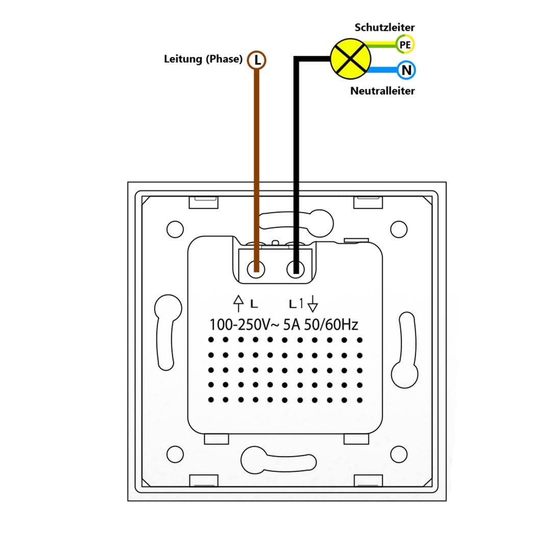 Livolo Steckdose und PIR Bewegungsmelder Sensor mit Touchschalter EIN/Aus automatische Lichtsteuerung bei Bewegung Unterputz Wandmontage Schuko Buchse EU Stecker 2-Fach Glasrahmen