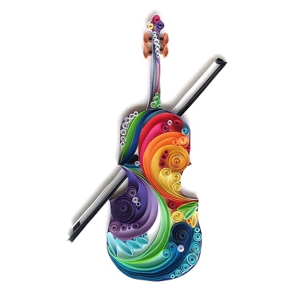MerainMe Violin Paper Quilling Kit Paper Quilling Craft Great for DIY Learning Class, Home Decoration, Birthday Gift. It's Suitable for Children and Craftsmen.