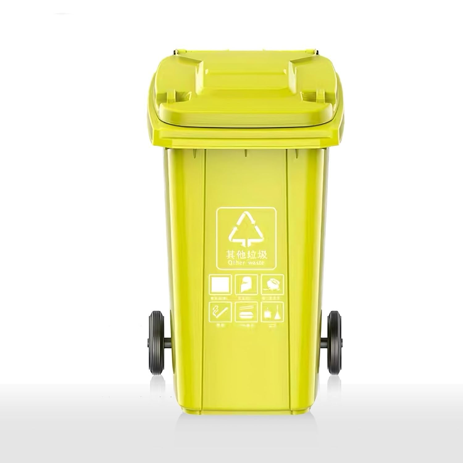 Zewnętrzny kosz na śmieci Zewnętrzny kosz na śmieci z kółkami 120 l 140 l Przemysłowy mobilny wytrzymały pojemnik na śmieci Wytrzymały duży kosz na śmieci z pokrywką Komercyjny kosz na śmieci na