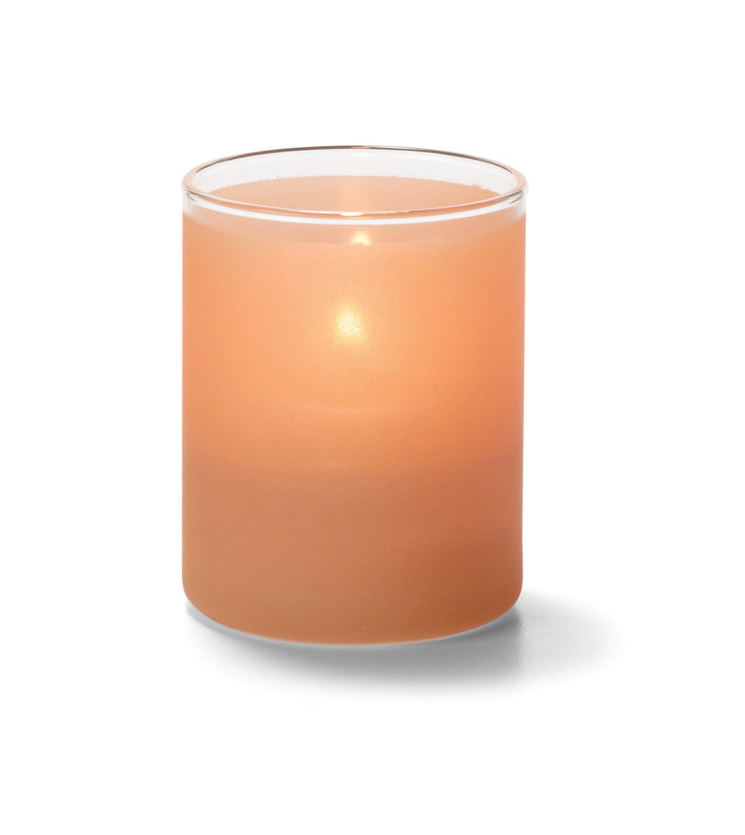 Satin Terra Cotta Tealight Cylinder Glass Lamp by Hollowick – Varies, Model 5176STC