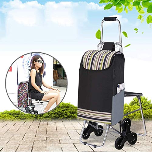 LDBDASA Klappwagen Einkaufswagen 3 Rad Treppe Mountainbikesitz Klappdesign Maximale Kapazität 30L – Bild 5