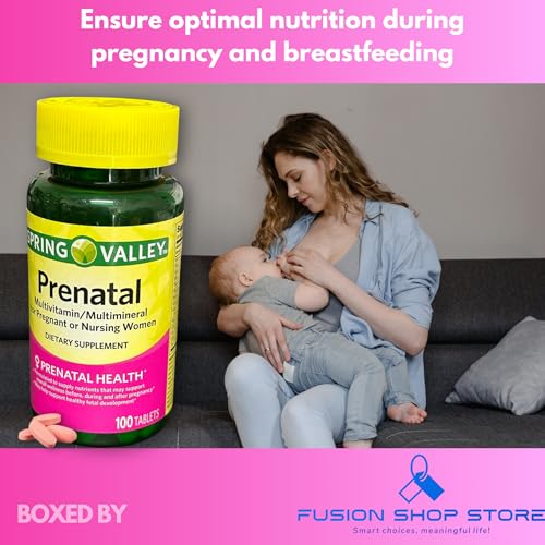 Image of Prenatal Vitamins- Multivitamin Multimineral for Pregnant and Nursing Women Supplement Tablets 100 Ct, Boxed By Fusion Shop Store
