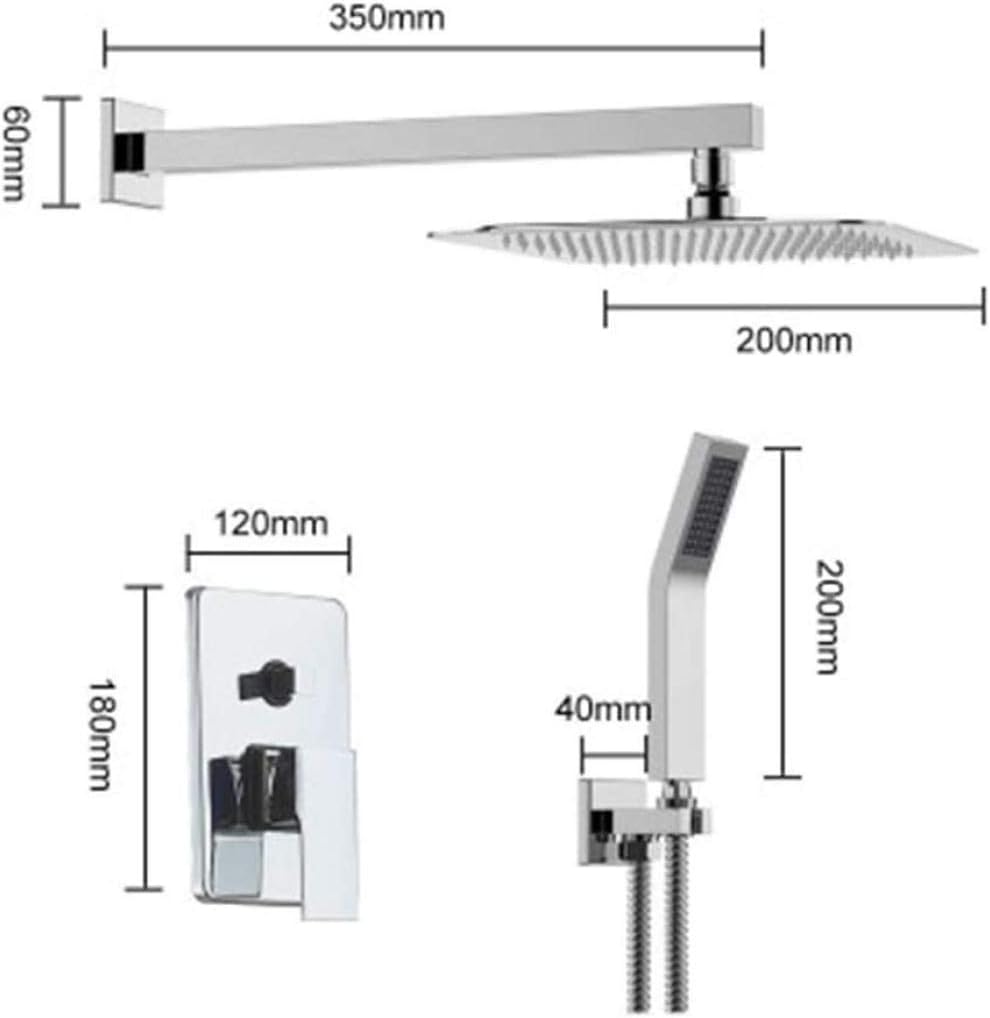 Bathtub Shower Systems All-Copper Concealed Shower Set 8 Inch Water-Saving Shower Into The Wall Shower Rain Shower Not Rusting Bathroom Fixtures