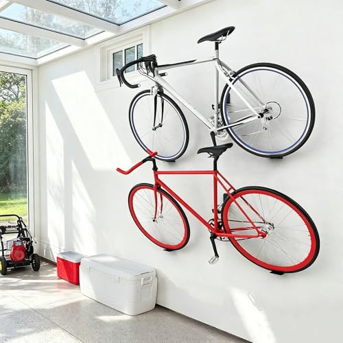 Almacenamiento de bicicletas de garaje con soporte de pared resistente 6