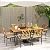 Tangkula 7-Piece Patio Dining Set, Acacia Wood Outdoor Furniture Set with 2” Umbrella Hole and Seat Cushions, Rectangular Dining Table and 6 Chairs Set for Patio Garden Poolside Backyard