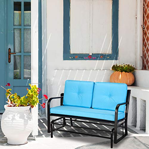 image for AECOJOY Outdoor Patio Glider Bench Swing Chair Swinging Loveseat Glide