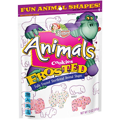 Keebler Cookies, Frosted Animal Shortbread Cookies, 13 oz Resealable Bag