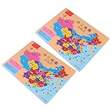 Alipis Kids Sports Toys 1 Set 2pcs Map Puzzle Chinese Map Jigsaw Board Game Montessori Toys Funny Kids Educational Playthings Map Geography Puzzle Brain Teasers Toy for Kids Learning Brain Toy
