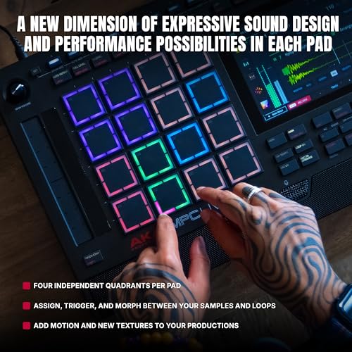 Image of Akai Professional MPC Live III Standalone Portable Music Production Center with MPCe Pads, Sequencer, Touchscreen, Mic, Stereo Monitors, Audio Interface, Wi-Fi, Bluetooth, Battery, Touchstrip