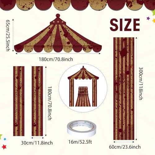 Image of Fanfanwin 4 Pcs Circus Tent Decorations Carnival Halloween Party, Blood