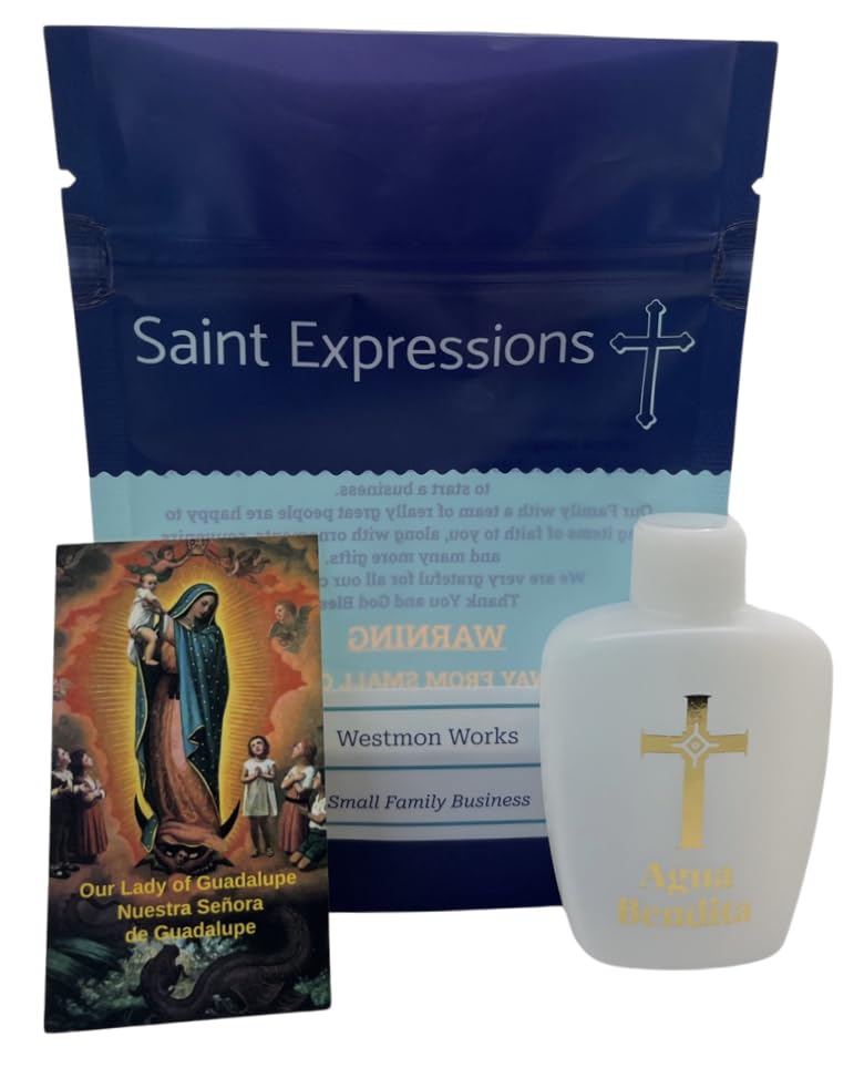 Miniatura 3 de Westmon Works Botella de agua bendita y set de regalo católico en español de Nuestra Señora de Guadalupe