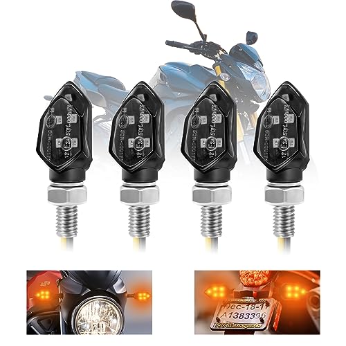 RUIZHI Intermitentes Moto, Juego de 4 12V Intermitentes Moto Homologados, Impermeable IP65, Formas Compactas y Elegantes, Universales, Para Motos De Calle y Scooters, Accesorios para Motos