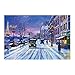 DGJL Landschaftsmalerei Puzzle 1000 Teile Holzpuzzles für Erwachsene Winter Paris 1000 Teile Puzzlespiele Kinder Spielzeug