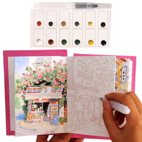 Pintura Acuarela,Suministros Plegables de Dibujo y Coloreo,Bolígrafos Marcadores Artísticos de Agua | Principiantes Adultos Actividades Inicio Escuela